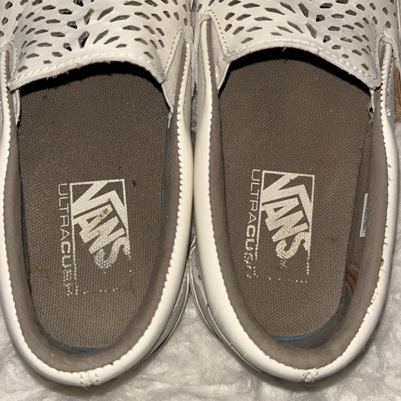 VANS UltraCush Classic Slip-On DX - Havana Perforated White Leather, Size 8 - Picture 11 of 15